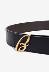 B Buckle Leather Belt