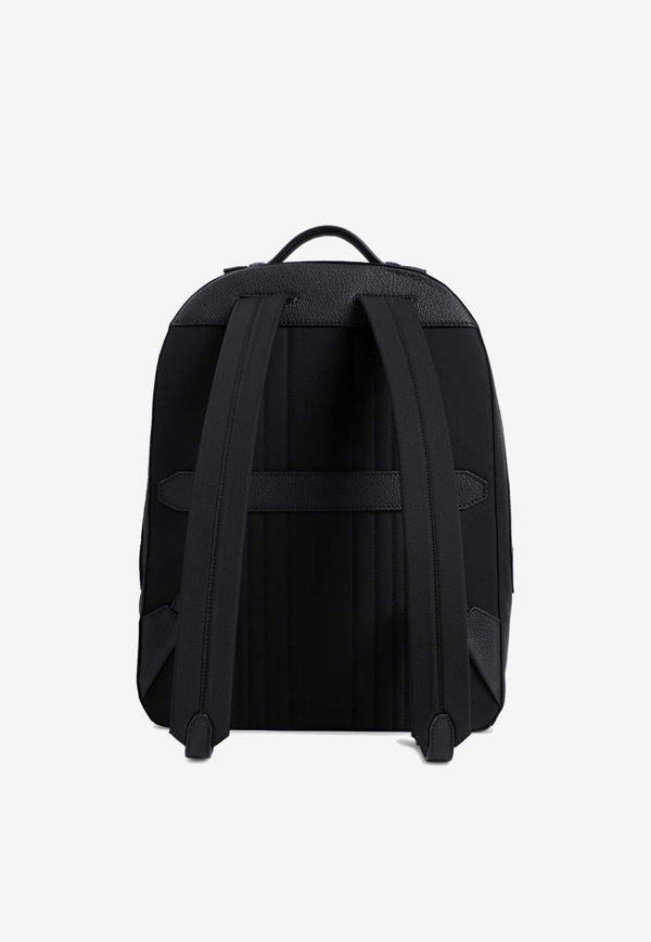 Nylon and Leather Backpack