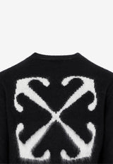 Arrow Intarsia Knitted Mohair Sweater