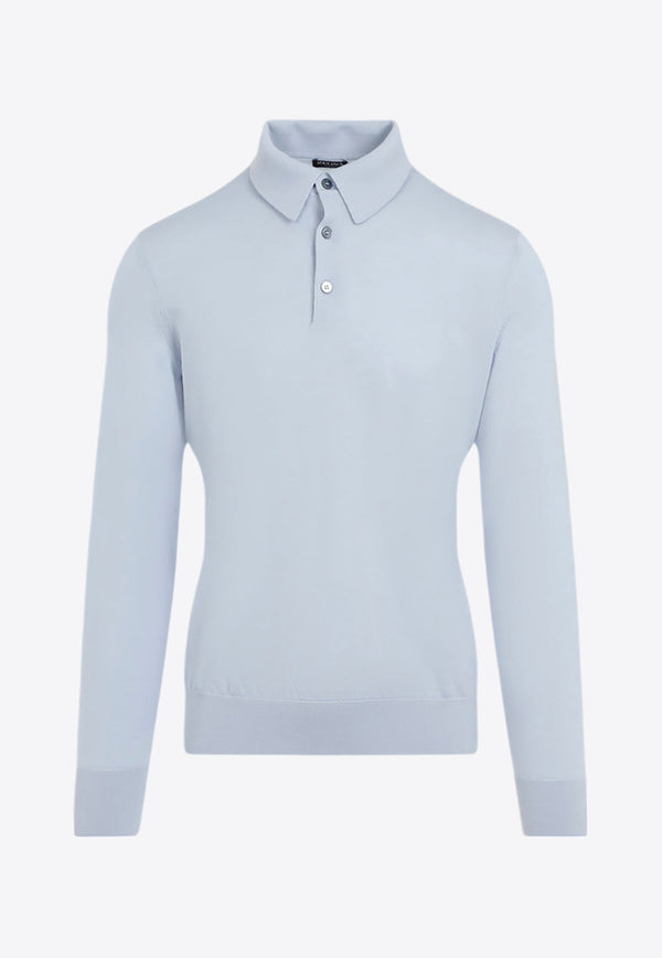 Cashseta Long-Sleeved Polo Sweater