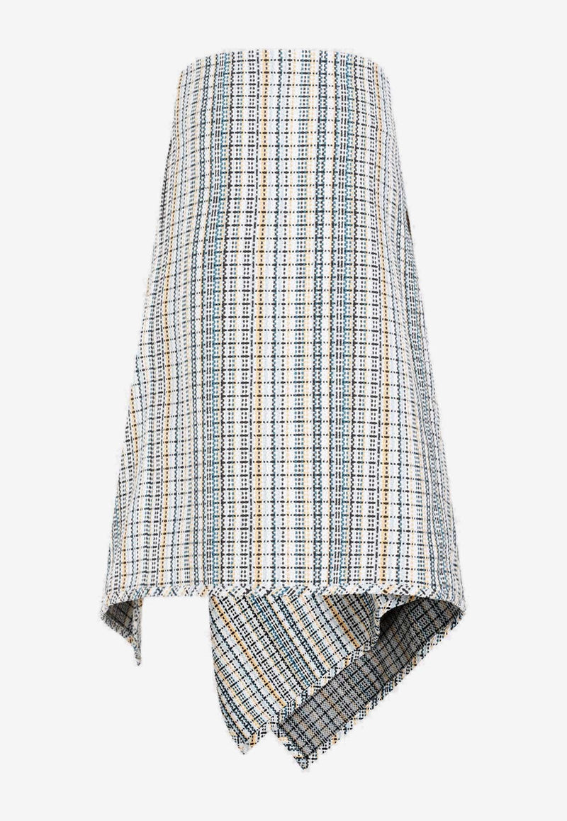 Checked Midi Wrap Skirt