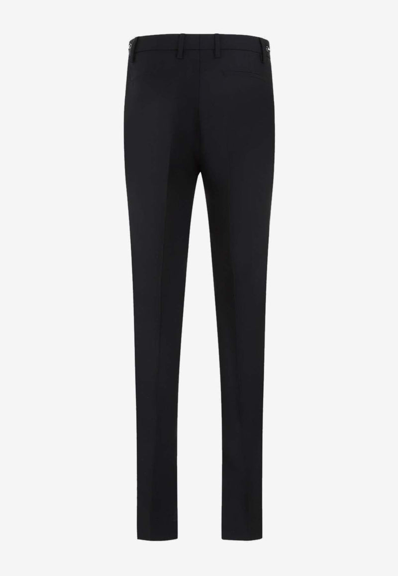 Mohair Wool Slim-Leg Pants