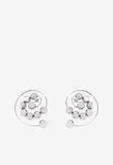 Spiral Crystal-Embellished Earrings