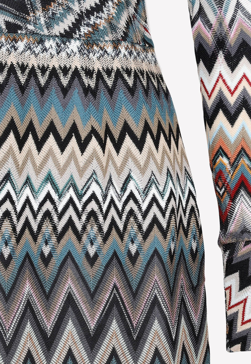 Chevron Pattern Knitted Dress
