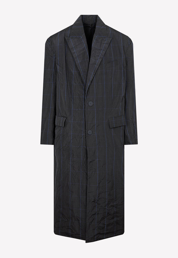 Checkered Long Nylon Raincoat