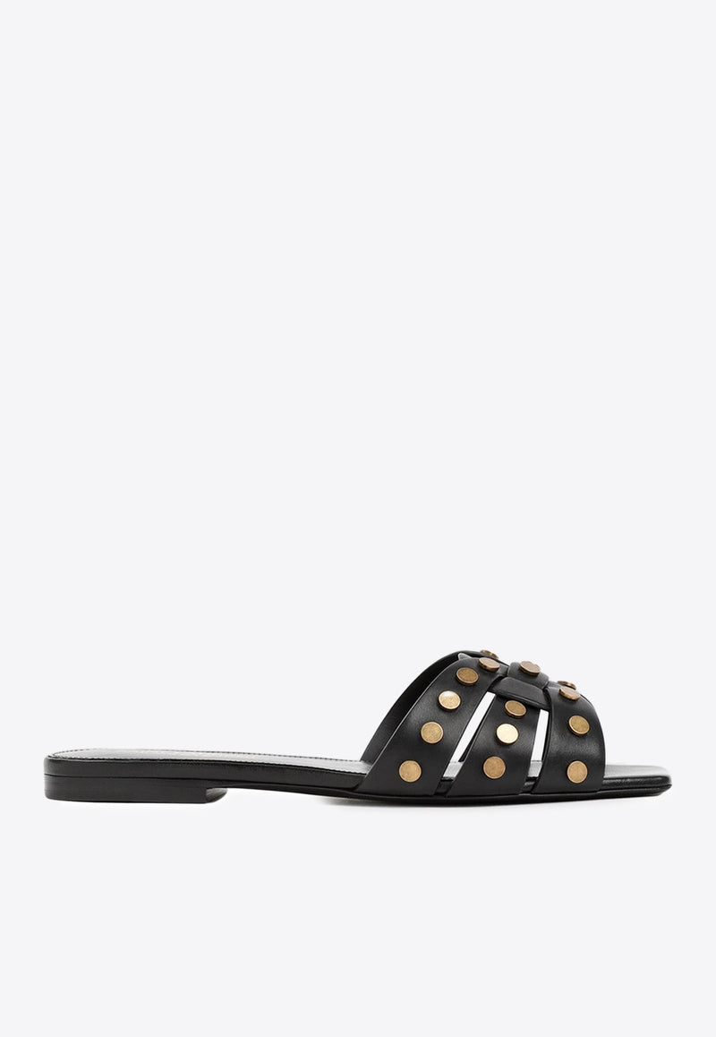 Tribute Studded Leather Flat Sandals