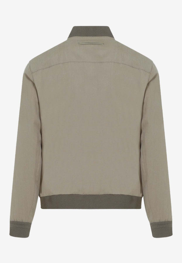 Silk and Linen Bomber Jacket