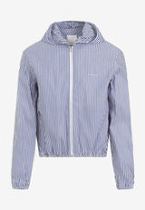 Striped Logo Monogram Zip-Up Jacket