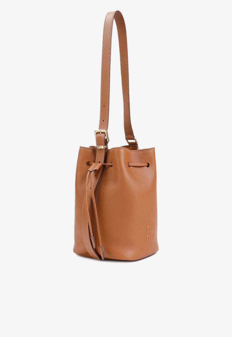 Logo Leather Bucket Bag