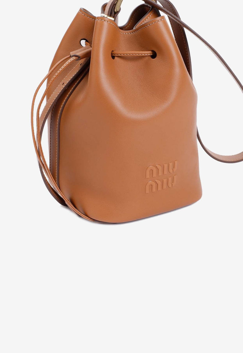 Logo Leather Bucket Bag