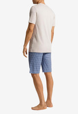 V-neck Pajama T-shirt and Shorts Set