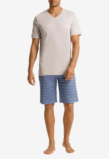 V-neck Pajama T-shirt and Shorts Set