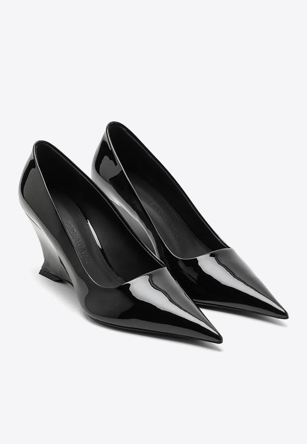 85 Patent Leather Wedge Pumps