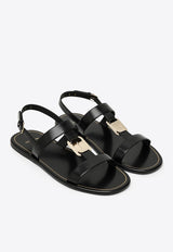 Capri Nappa Leather Flat Sandals with Vara Bow