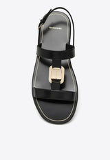 Capri Nappa Leather Flat Sandals with Vara Bow