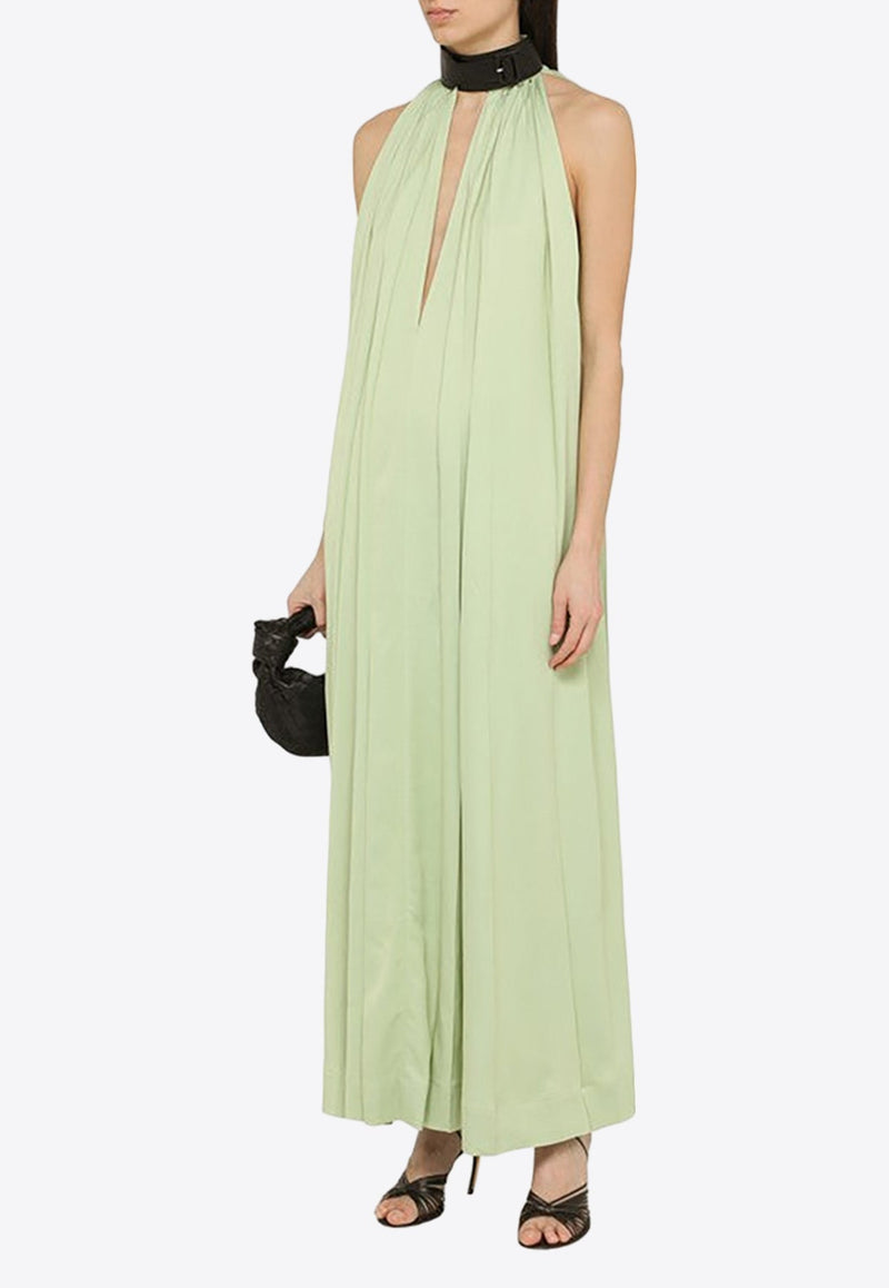 Contrasting Collar Maxi Dress