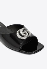 Double G Patent Leather Flat Sandals