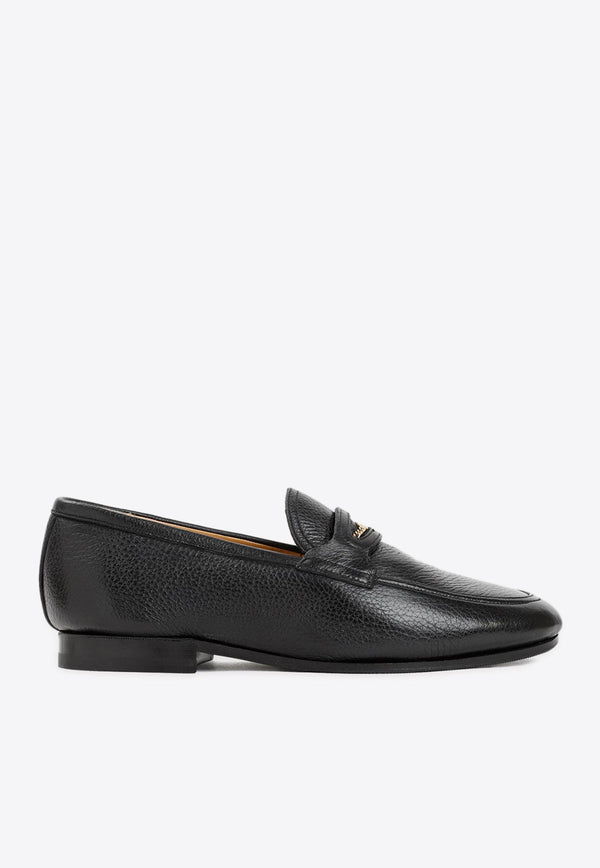 Leather Logo-Plaque Loafers