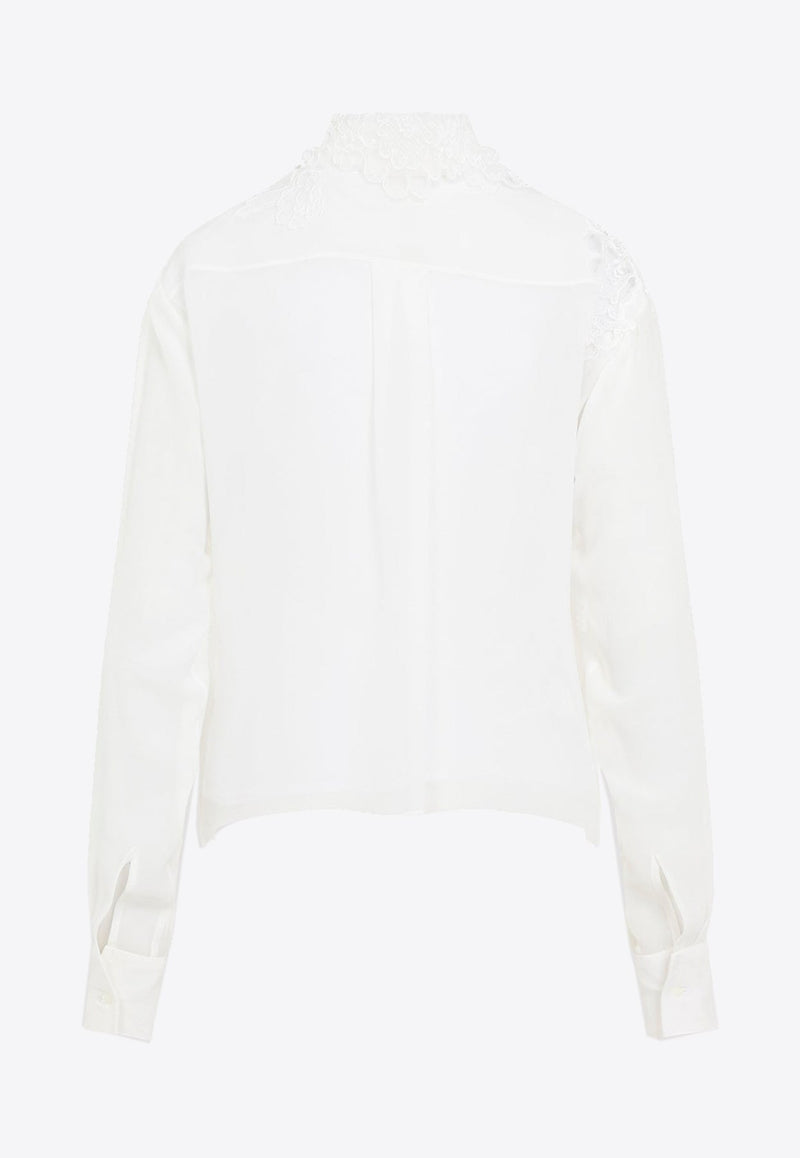 Lace Trim Long-Sleeved Shirt