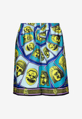 Le Maschere Print Silk Shorts