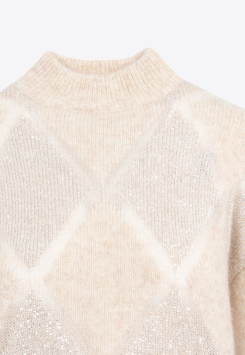 Sequin-Embellished Wool Sweater