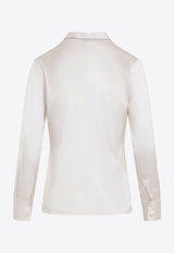 Long-Sleeved Silk Blouse