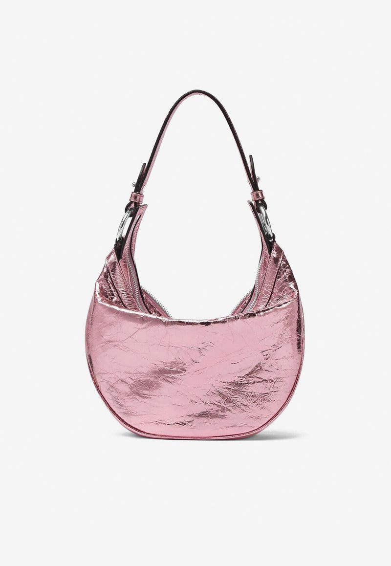 Small Metallic Leather Hobo Bag