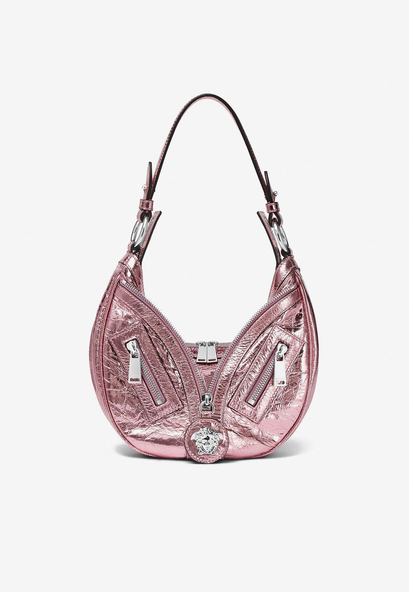 Small Metallic Leather Hobo Bag