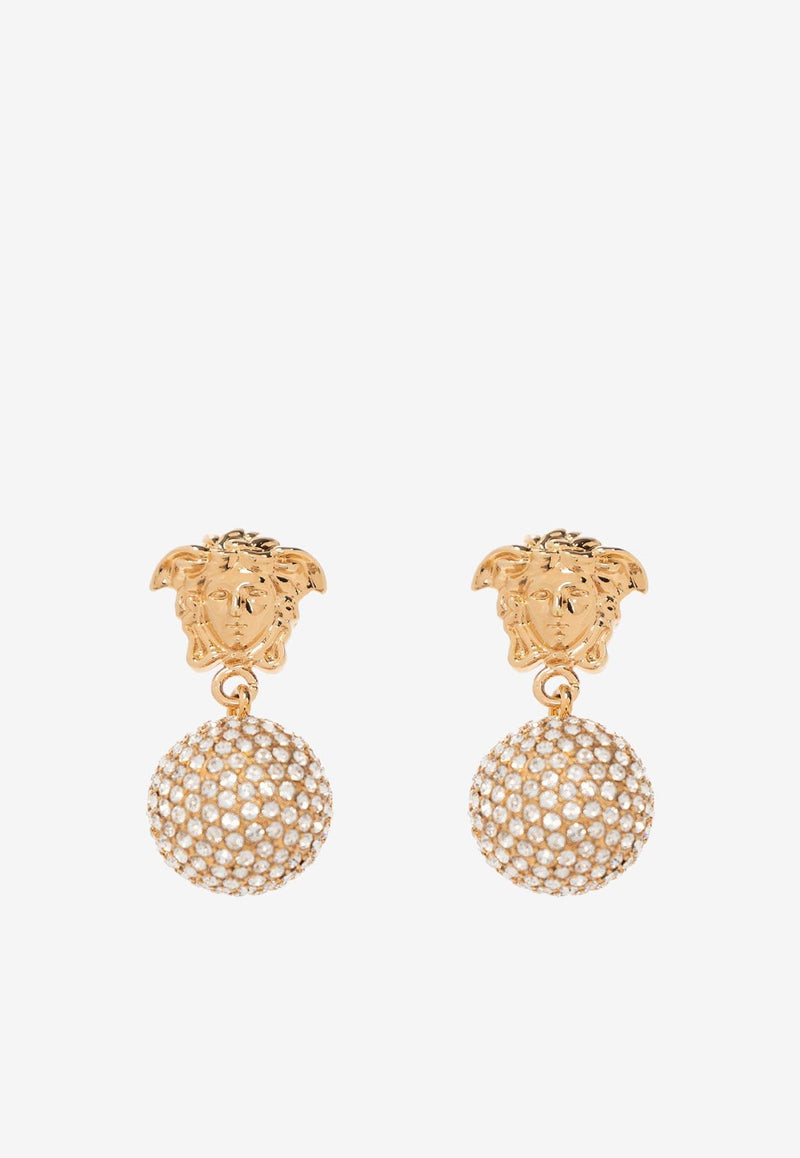 Crystal Embellished Medusa Drop Earrings