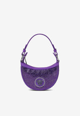 Mini Crystal-Embellished Hobo Shoulder Bag