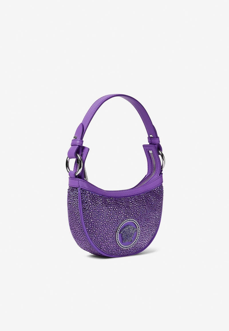 Mini Crystal-Embellished Hobo Shoulder Bag