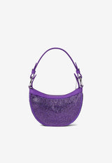 Mini Crystal-Embellished Hobo Shoulder Bag