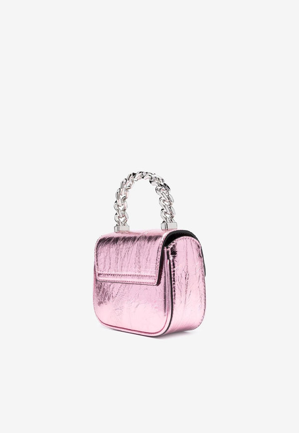 Micro La Medusa Handbag in Metallic Leather