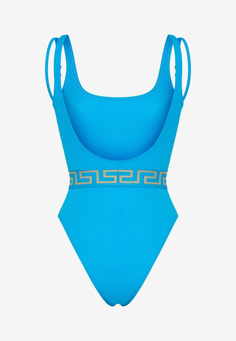 Medusa Greca Border One-Piece Swimsuit