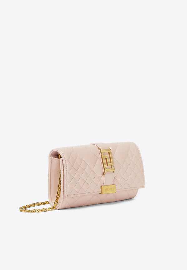 Greca Goddess Clutch in Quilted Leather