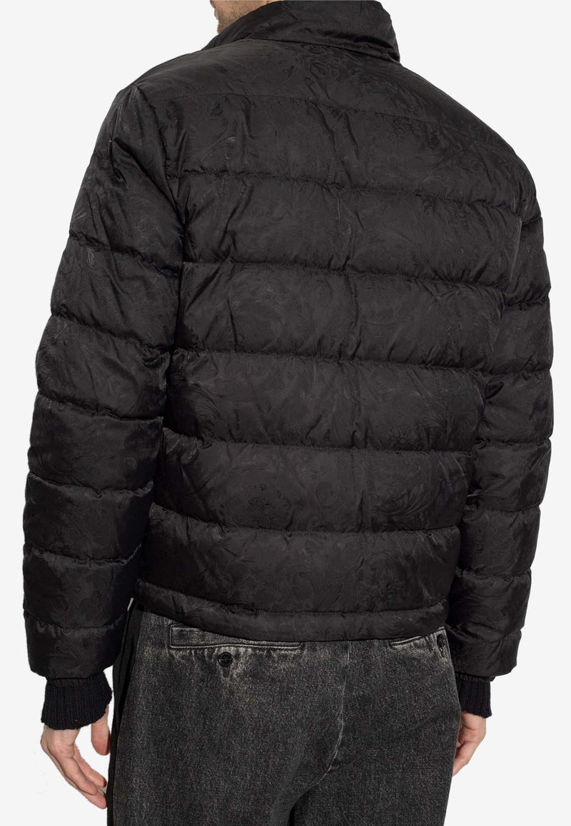 Barocco Jacquard Zip-Up Puffer Jacket