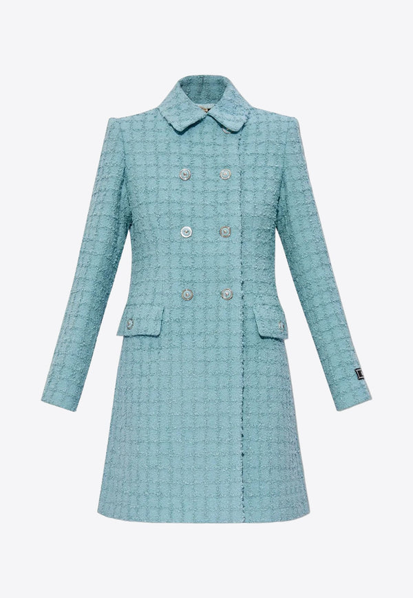 Tweed Double-Breasted A-line Coat