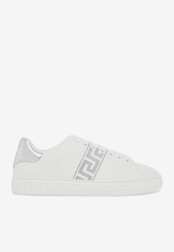 Greca Embroidered Low-Top Sneakers