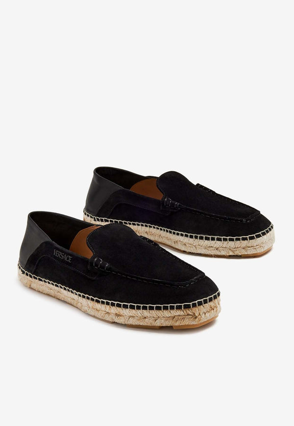 Suede and Leather Logo Espadrilles