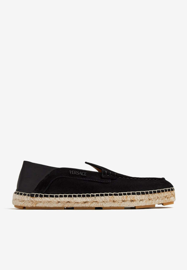 Suede and Leather Logo Espadrilles