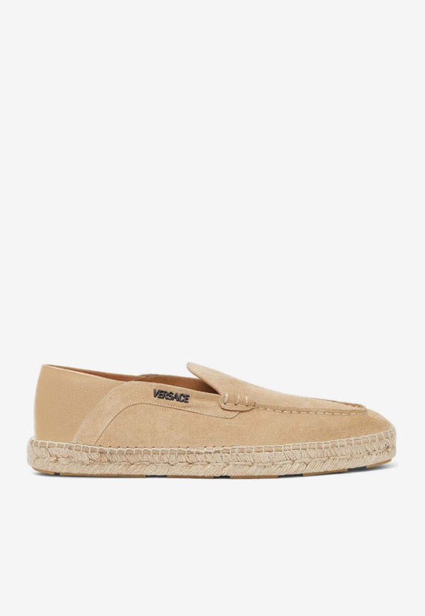 Suede and Leather Logo Espadrilles