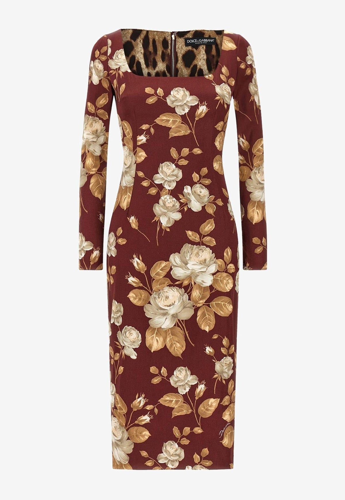 Vintage Rose Print Midi Dress – THAHAB US