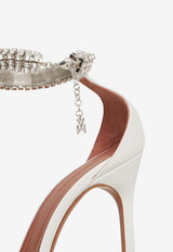 Iman 105 Crystal-Embellished Leather Sandals