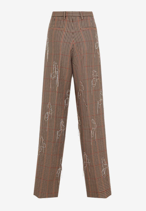 Porter Crystal Embellished Check Pants