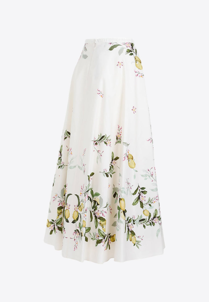 Floral-Printed Midi Skirt