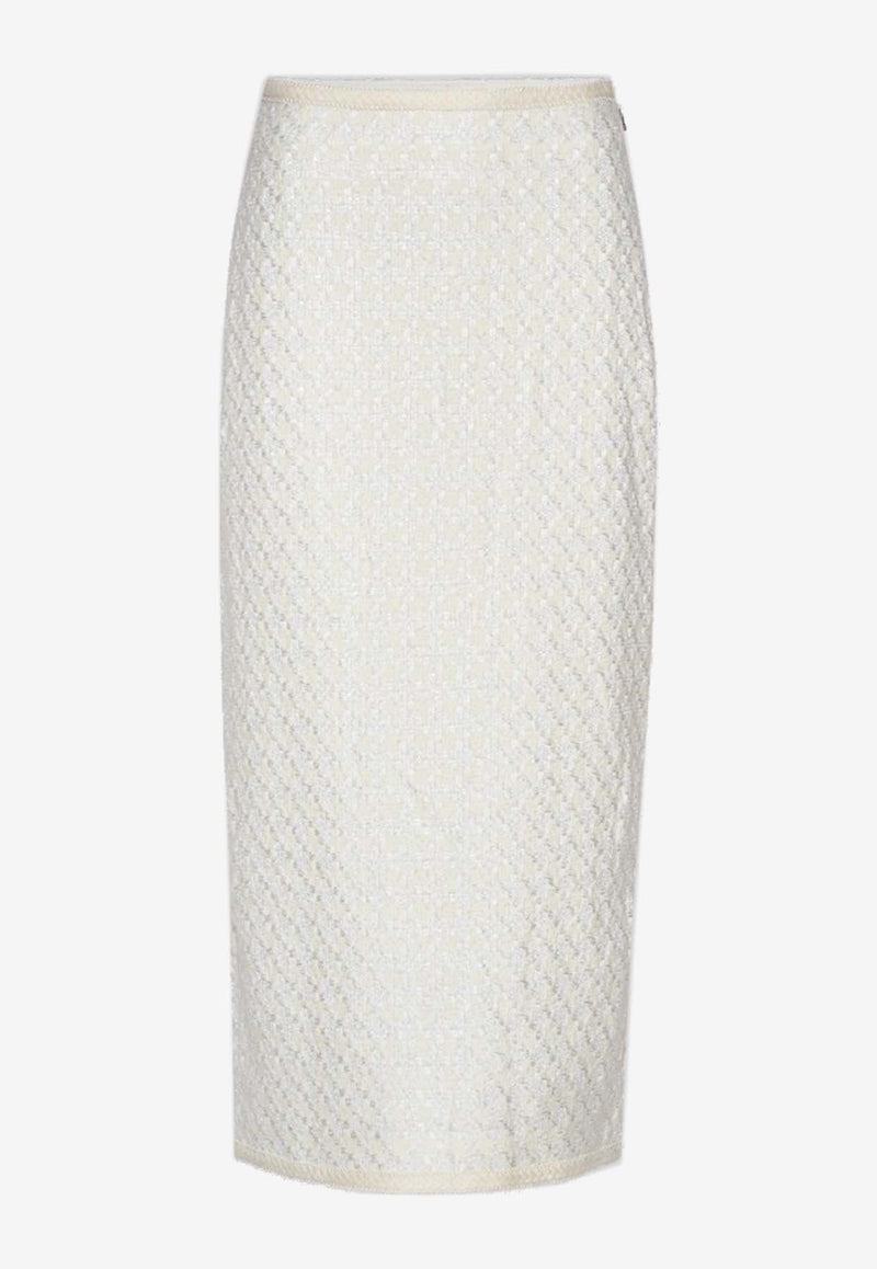 Bouclé Midi Pencil Skirt