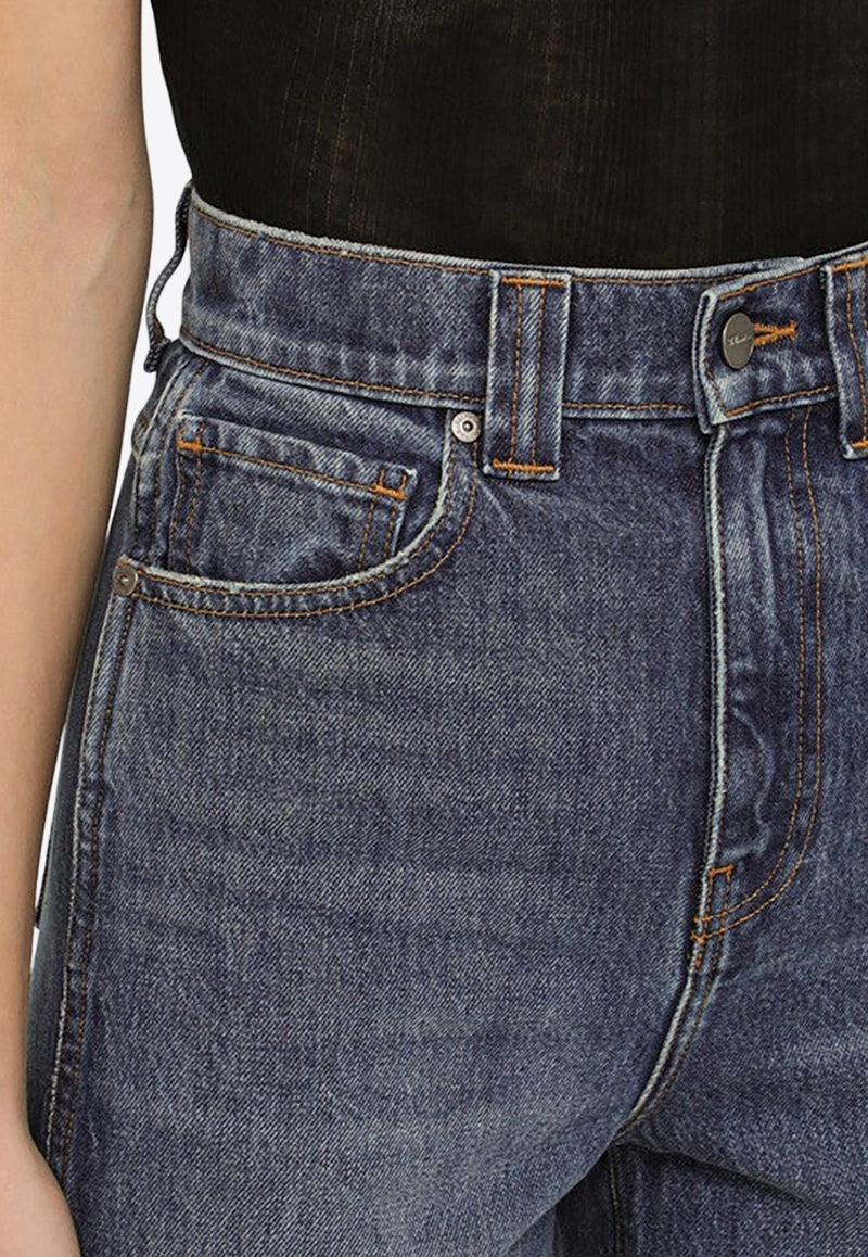 High-Rise Washed-Out Slim Jeans