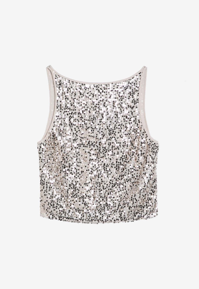 Sleeveless Sequined Top