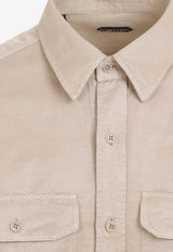 Long-Sleeved Linen-Blend Shirt