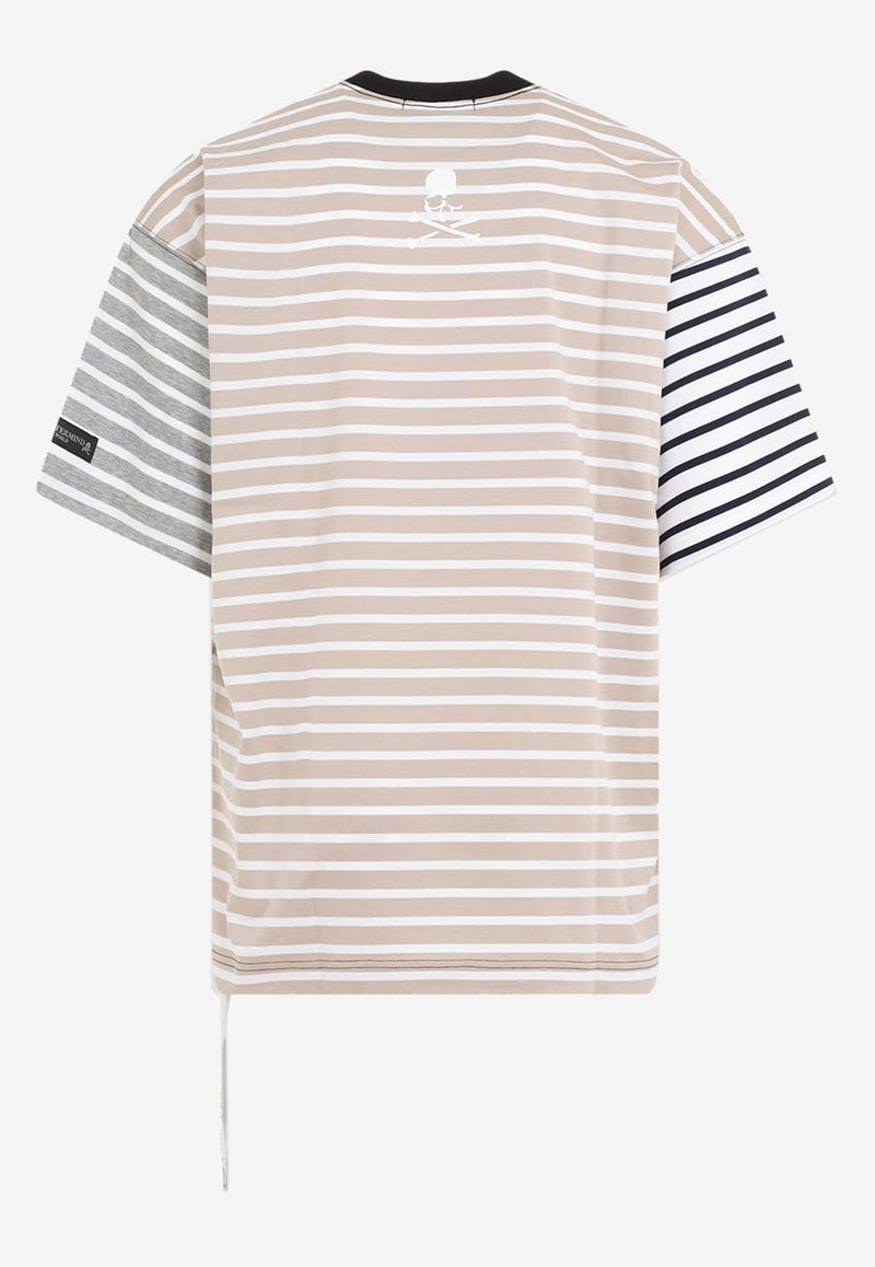 Paneled Striped Crewneck T-shirt